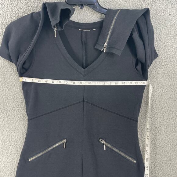 Athleta Womens Celebration Dress Ponte Sz * L Black Cotton Modal - Picture 6 of 16